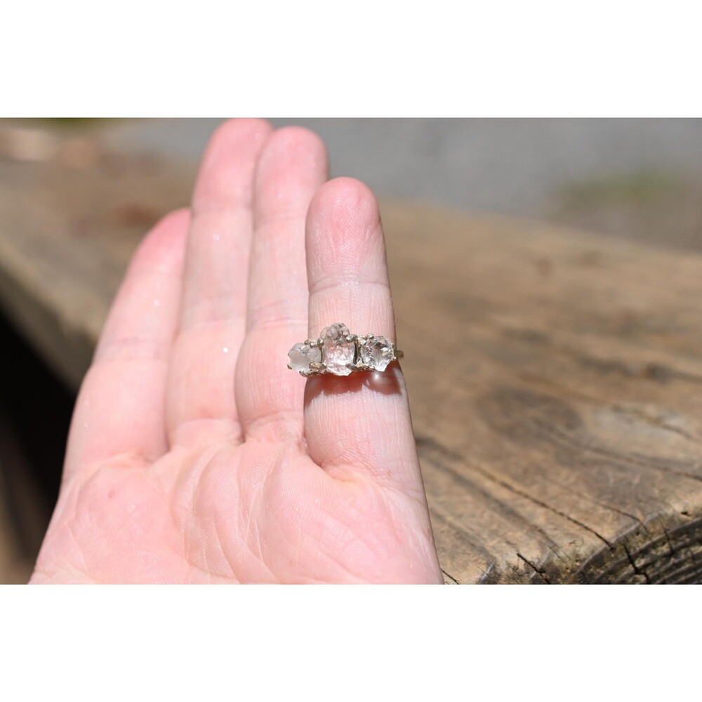 Lake County diamond engagement ring, sterling silver size 4 American made - Picture 9 of 9